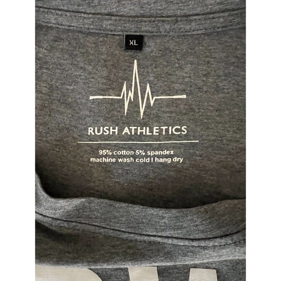 Rush Athletics Shirt Men’s XL Gray They Run We Fly TRWF - Picture 3 of 7